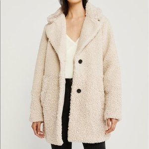A&F Two Tone Fuzzy Teddy Coat